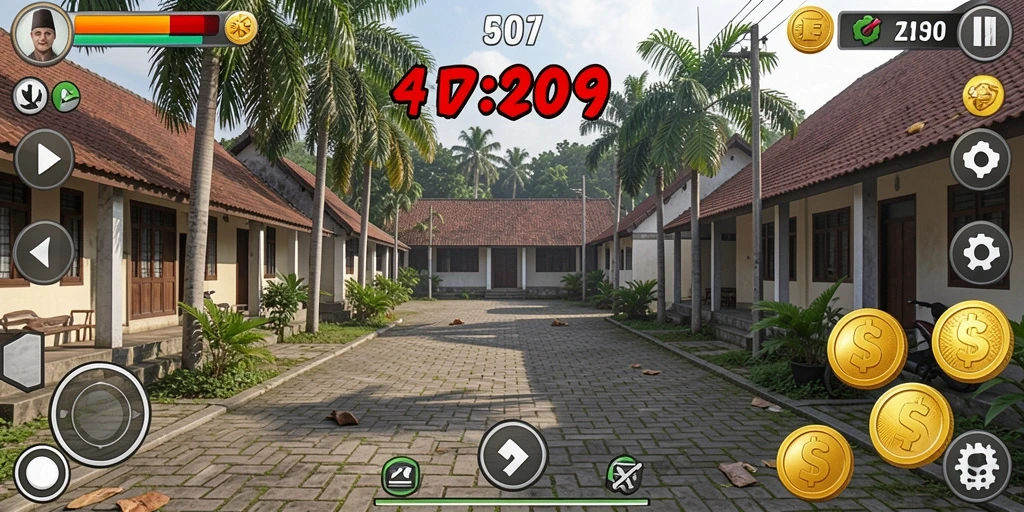 Tampilan level pertama yang menarik dan penuh warna.