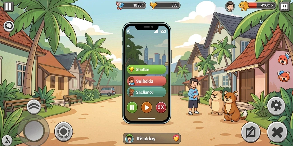 Tampilan awal game yang menarik dan penuh warna.