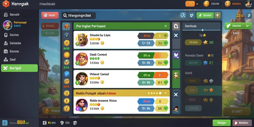 Tampilan beragam tema permainan slot.