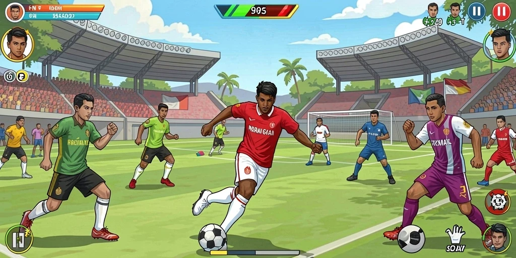 Tangkapan layar pengalaman penuh aksi dalam game.