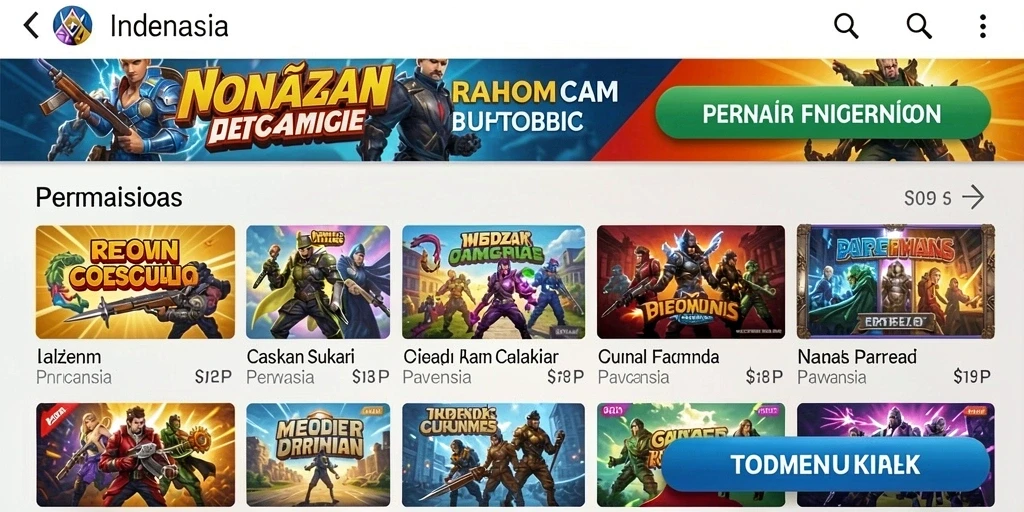 Tampilan awal game yang menarik dan warna-warni.